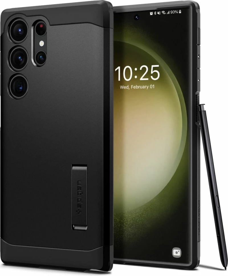 Mbështjellës Spigen Tough Armor për Samsung Galaxy S23 Ultra, i zi Mbështjellës Spigen Tough Armor për Samsung Galaxy S23 Ultra, i zi