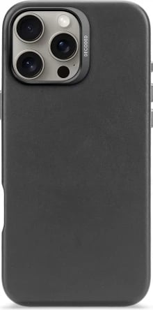Mbështjellës Decoded Leather Backcover me MagSafe për iPhone 16 Pro Max, e zezë