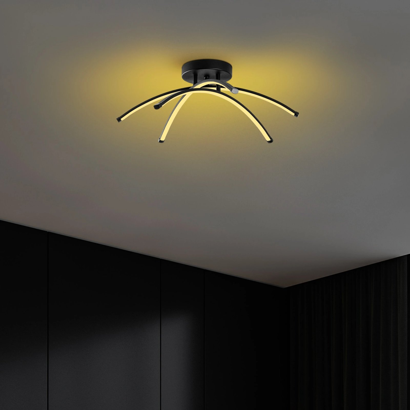 Llambë tavani Opviq Ledbanana, e zezë, 57x20x57cm