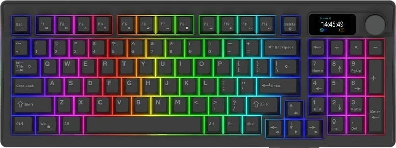 Tastierë mekanike Aqirys Atria, 96%, 95 taste, RGB, me kabllo, e zezë