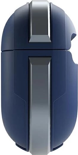 Mbështjellës UNIQ Valencia për AirPods 3, Flexi-Fit, antibakterial MicroRepel, me karabinë, mbrojtje 360°, blu