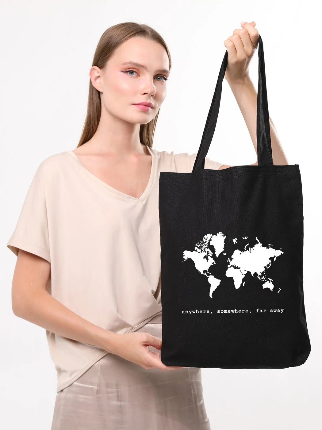 Qese tote Pauldavis, ngjyrë e zezë, Zoozie Bags, 35x40x8cm