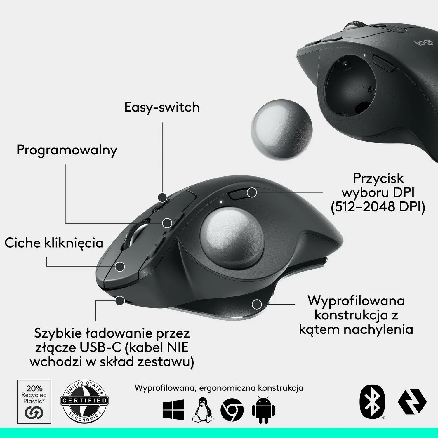 Maus ergonomik Logitech MX Ergo S, i zi