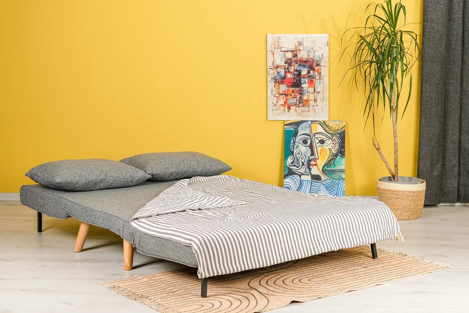 Divan-krevat dy ulëshe, ngjyrë gri e çelët, Folde, Atelier del Sofa