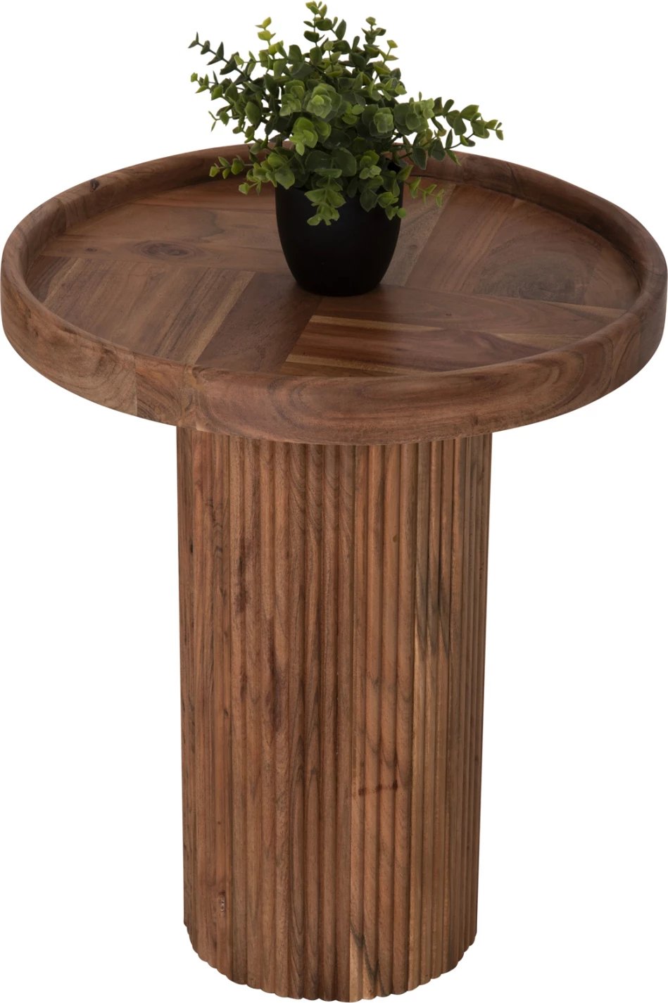 Tavolinë kafeje rrethore RAJJEH, dru akacie, Φ50x60H cm