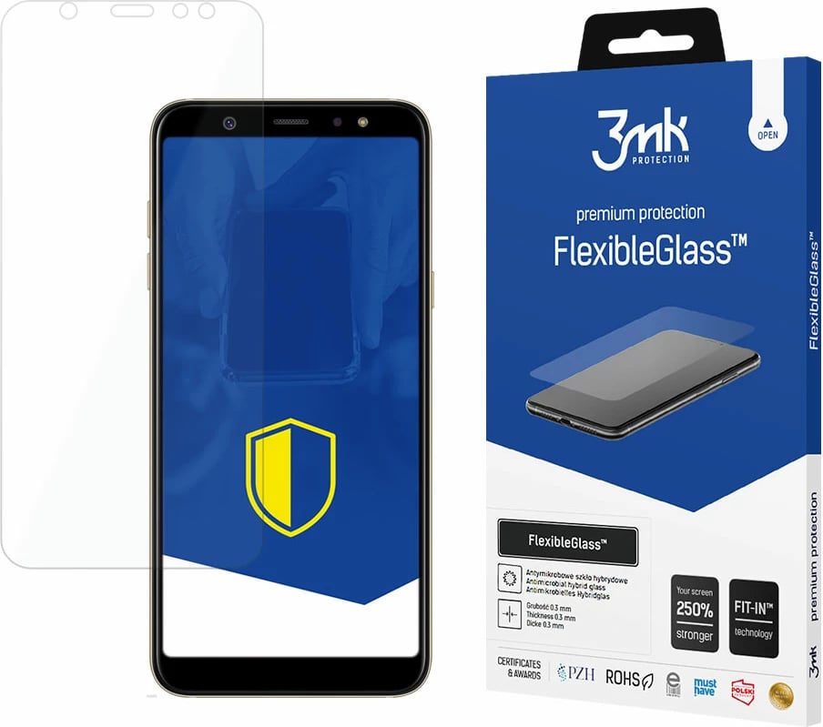 Xham mbrojtës hibrid për ekran, 3mk Protection FlexibleGlass, për Samsung Galaxy A6 Plus (2018)