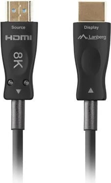 Kabllo HDMI optike Lanberg CA-HDMI-30FB-0500-BK, 50m, HDMI 2.1, E zezë
