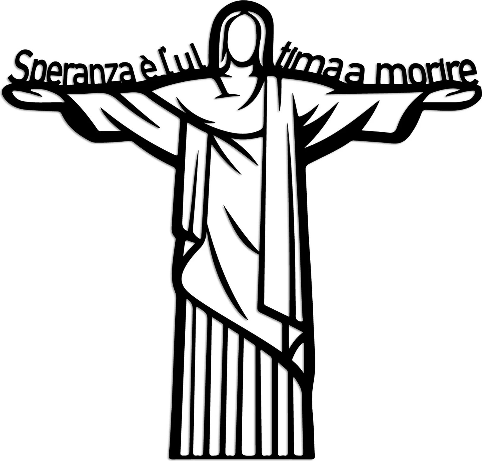 Aksesor dekorativ metalik për mur, Wallity La Speranza 4, ngjyrë e zezë, 56x54cm