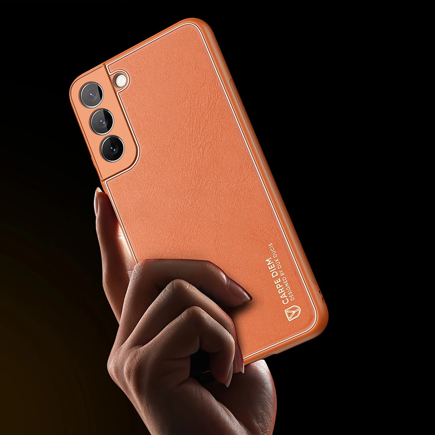 Mbështjellës Dux Ducis Yolo për Samsung Galaxy S22+, lëkurë ekologjike, portokalli Mbështjellës Dux Ducis Yolo për Samsung Galaxy S22+, lëkurë ekologjike, portokalli