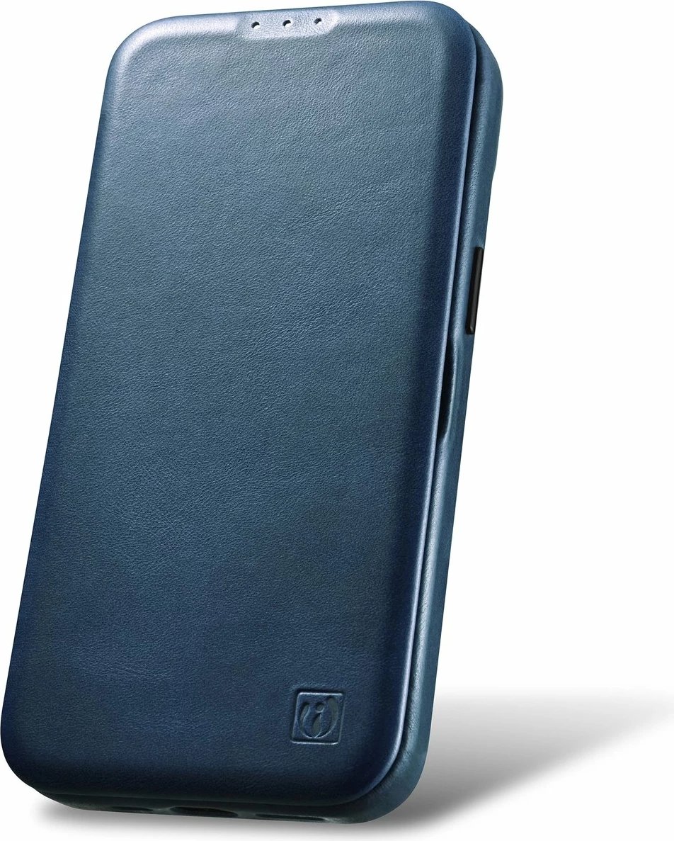 Mbështjellës iCarer Oil Wax Premium Leather Folio për iPhone 14 Plus, MagSafe, kaltër