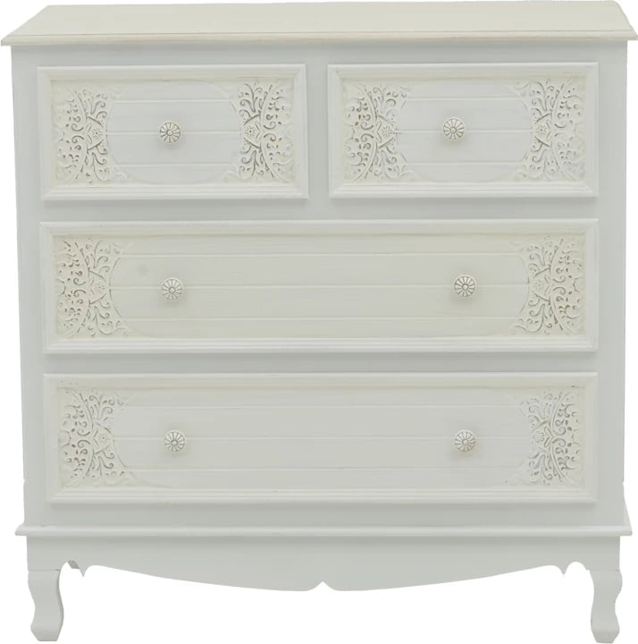 Komodë me sirtarë Pazlen ngjyrë e bardhë antike MDF 80x40x80cm
