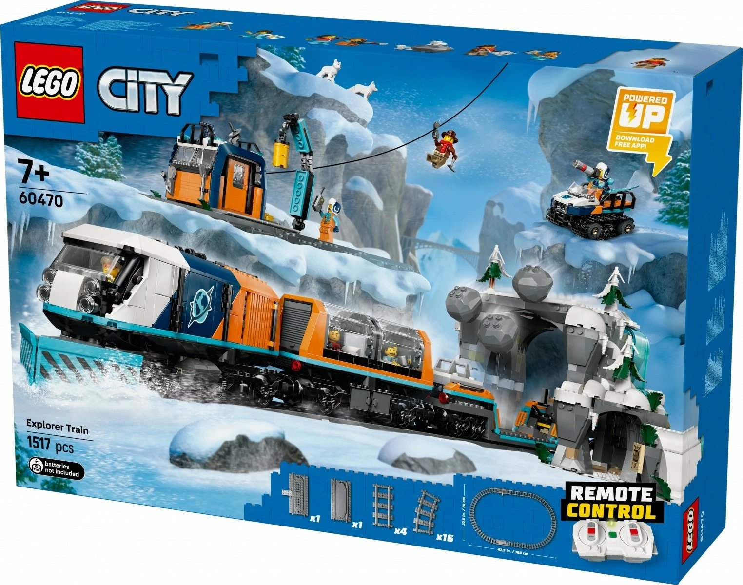 Set lodrash LEGO City Arctic Explorers' Polar Express 60470, 1517 pjesë, për fëmijë 7+