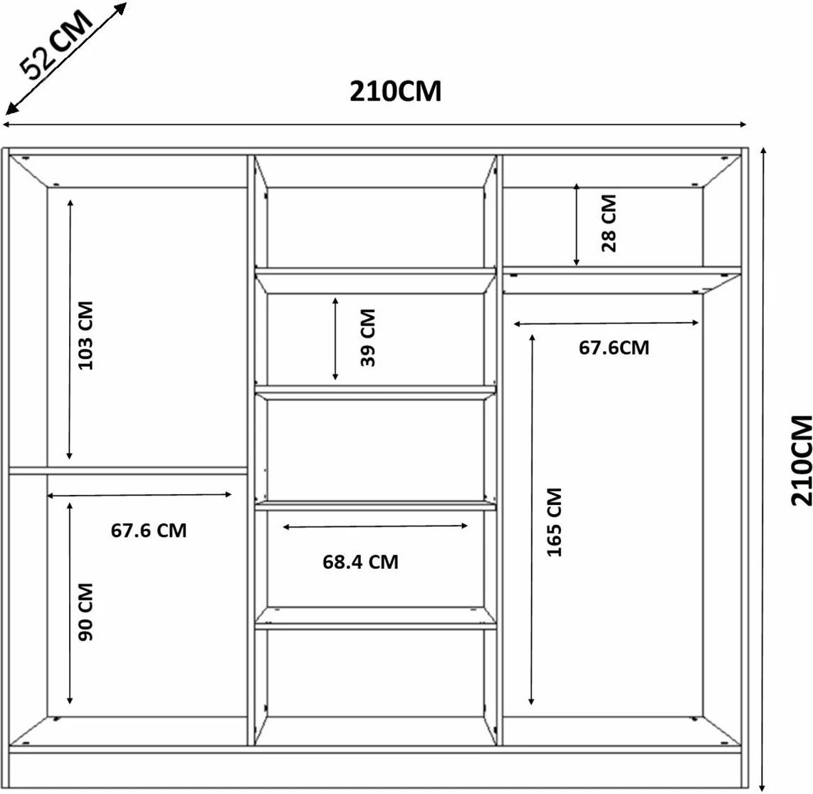 Dollap Skye Decor, Rb-085-02, ngjyrë e bardhë mat