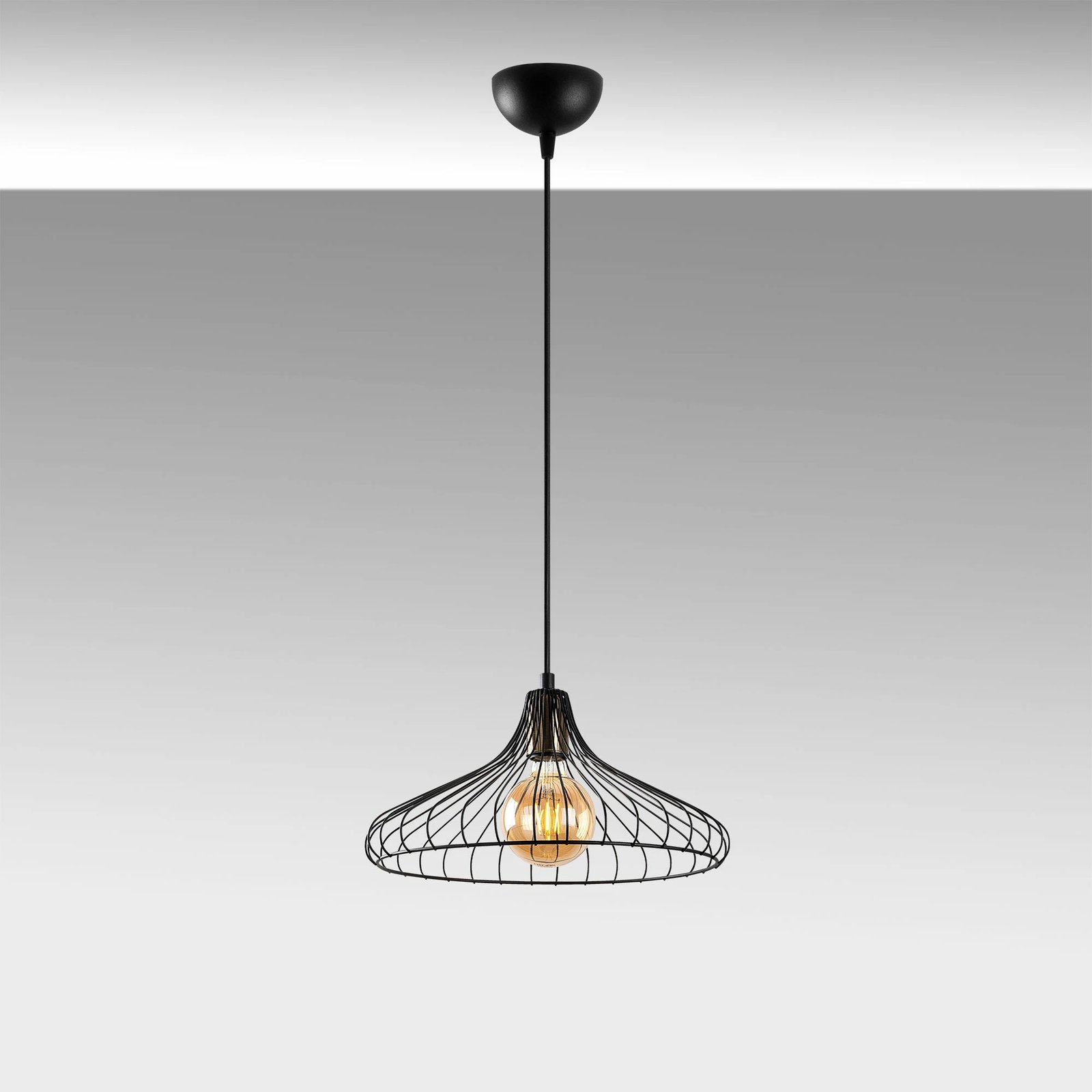 Llambë tavani industriale Opviq Depay, e zezë, antike, 36x36x30-120cm