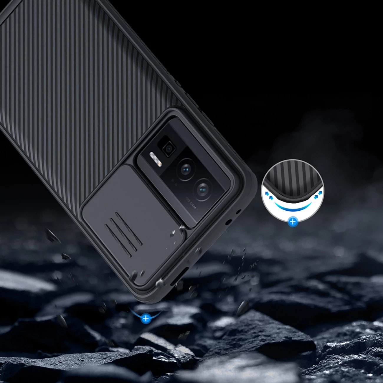 Mbështjellës Nillkin CamShield Pro për Xiaomi Redmi K60 / K60 Pro / Poco F5 Pro, i zi