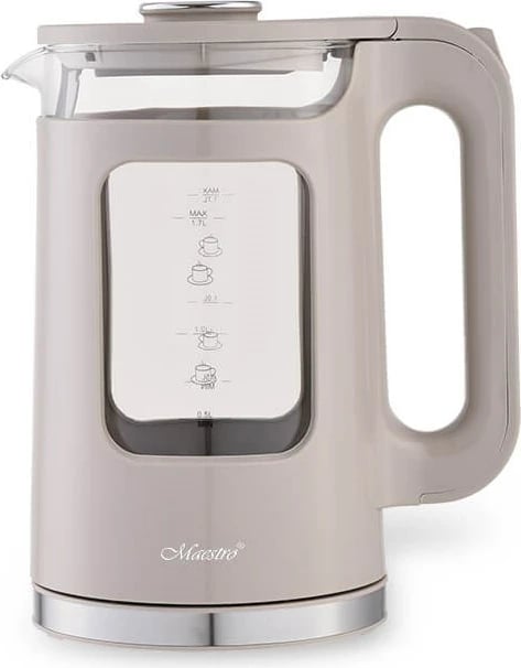 Ibrik elektrik Maestro MR-065, 1.7L, 2200W, xham, bezhë