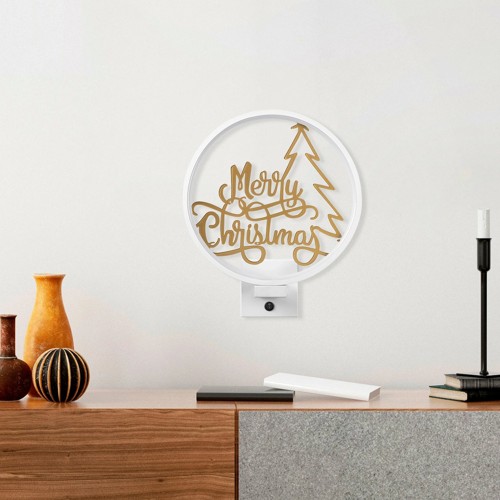 Llambë muri Opviq, XMAS26, e bardhë dhe e artë