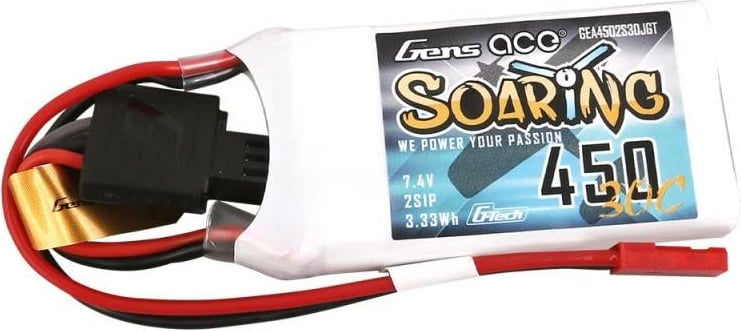 Bateri Gens ace G-Tech Soaring 450mAh 7.4V 30C 2S1P JST-SYP