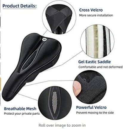 Mbështjellës sedilje biçiklete Rockbros LF047-S, silikon + memory foam, M, zi