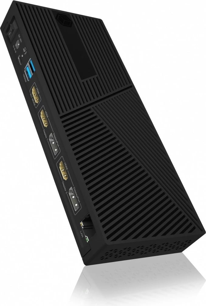 Docking station IcyBox IB-DK2246AC 11-në-1, HDMI, DP, LAN, USB Type-C, e zezë