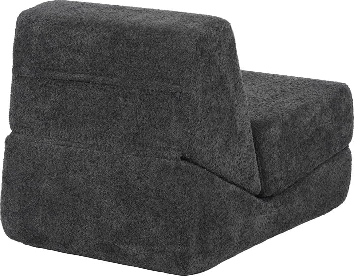 Fotel-krevat Ferderina, material stof, ngjyrë gri e errët, 90x76x65cm