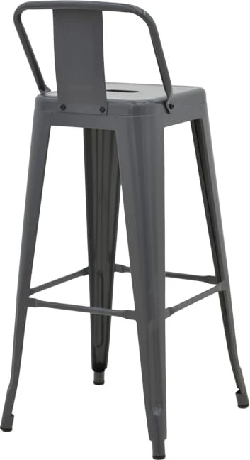 Karrige për bar me shpinore, metalike, ngjyrë antracit, Utopia, 42x42x86cm