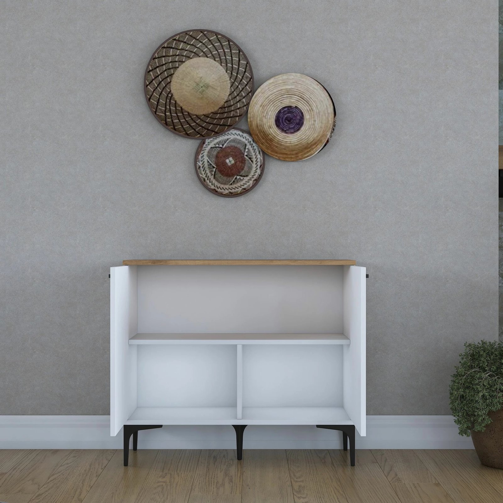 Stendë kafeje Skye Decor, ngjyrë arr dhe e bardhë, JE190 - 3793