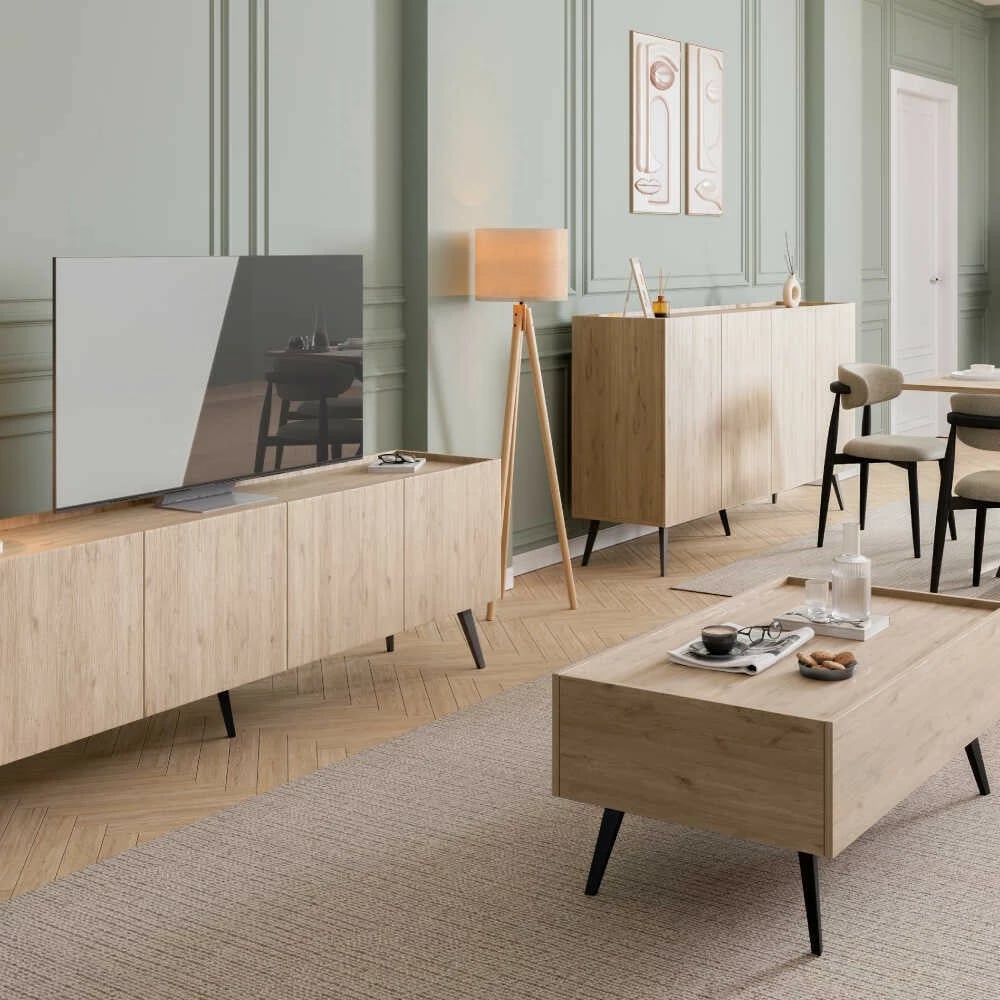 Konsolë Hanah Home, Kns-740-Ff-2, ngjyrë lisi