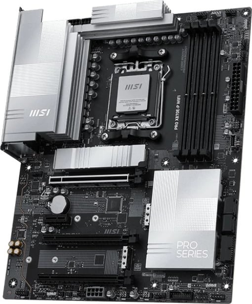 Pllakë amë MSI PRO X870E-P WIFI, Socket AM5, ATX, DDR5, Wi-Fi 7, Argjendtë
