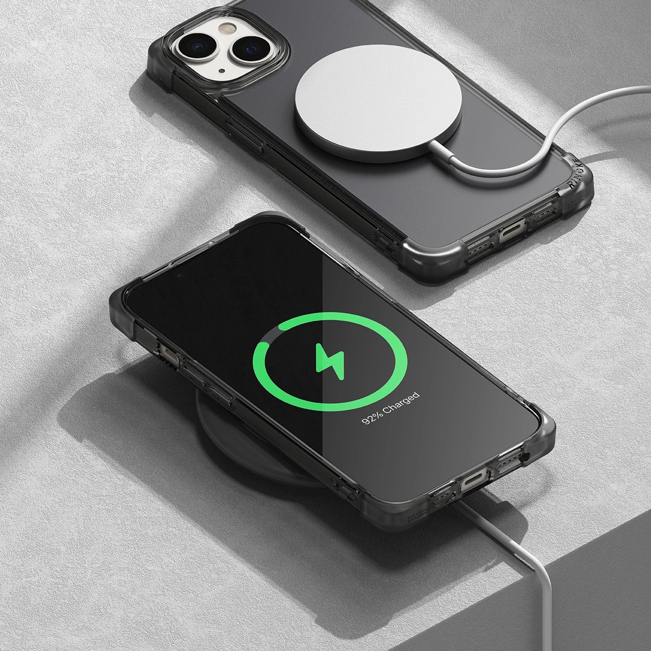 Mbështjellës Ringke Fusion Bumper për iPhone 14 Plus, gri