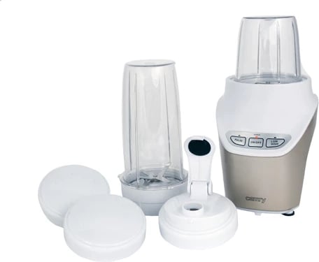 Blender personal, Adler Camry CR 4071, 1000–1700W, 1L + 0.5L, 2 shpejtësi, Pulse, i bardhë/bezhë, set me 2 gota