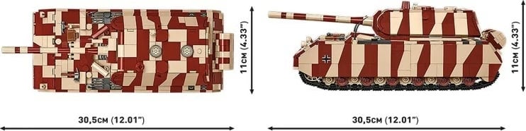 Set blloqesh Cobi Klocki Panzer VIII Maus, 1353 pjesë, 1:35, kafe/bezhë