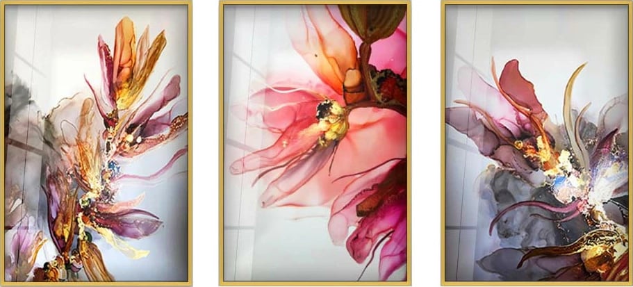 Pikturë dekorative xhami e temperuar, shumëngjyrëshe, Wallity Huhu387, 30x40cm (3 copë)