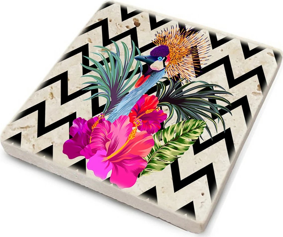 Set 4 copë nënkupa prej guri natyral, shumëngjyrëshe, Hermia, TBA4632581243