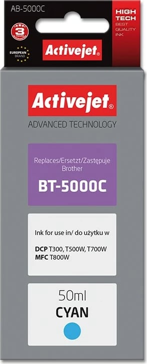 Ngjyrë zëvendësuese Activejet AB-5000C për printer Brother, 50ml, e kaltër