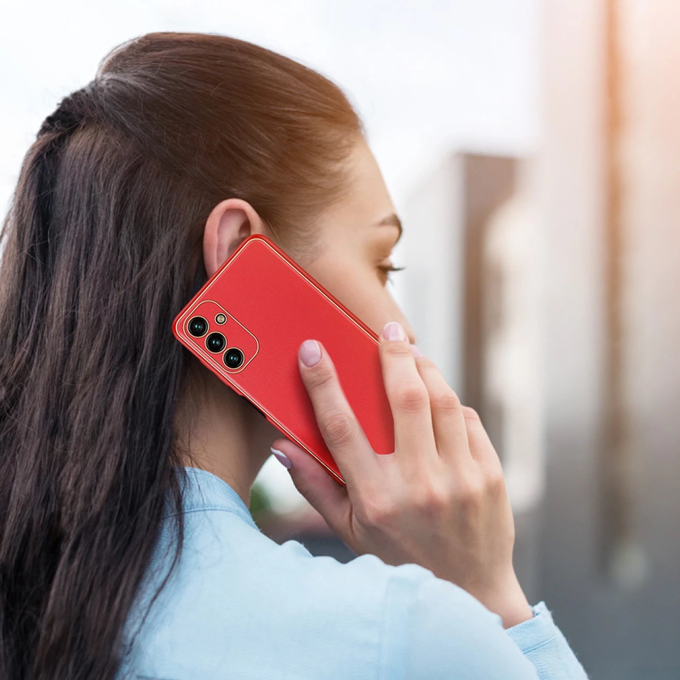 Mbështjellës Dux Ducis Yolo për Samsung Galaxy A13 5G, lëkurë ekologjike, Kuq