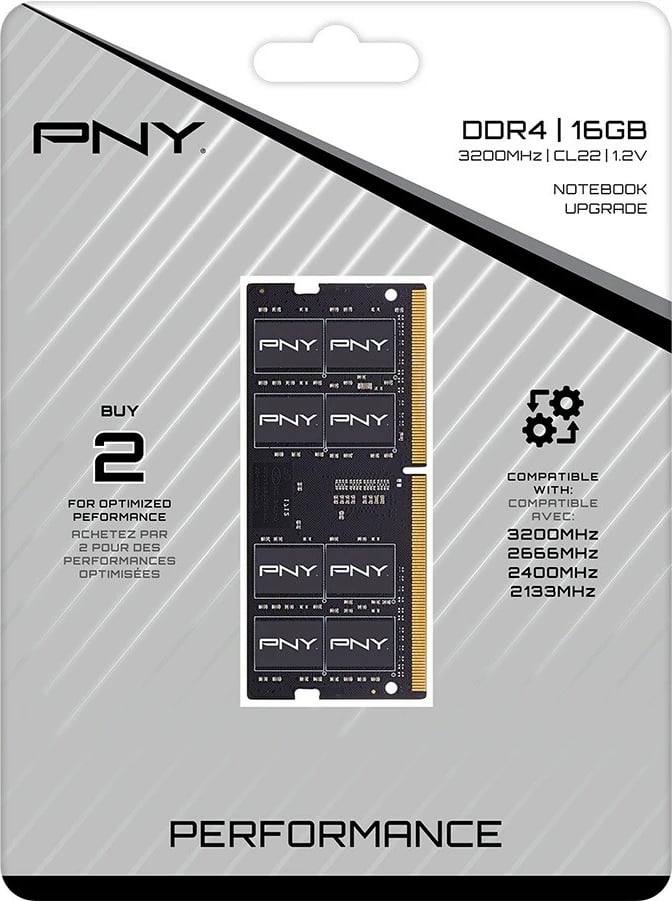 RAM Memorje PNY MN16GSD43200-TB, 16GB, DDR4 SODIMM, 3200 MHz, CL22