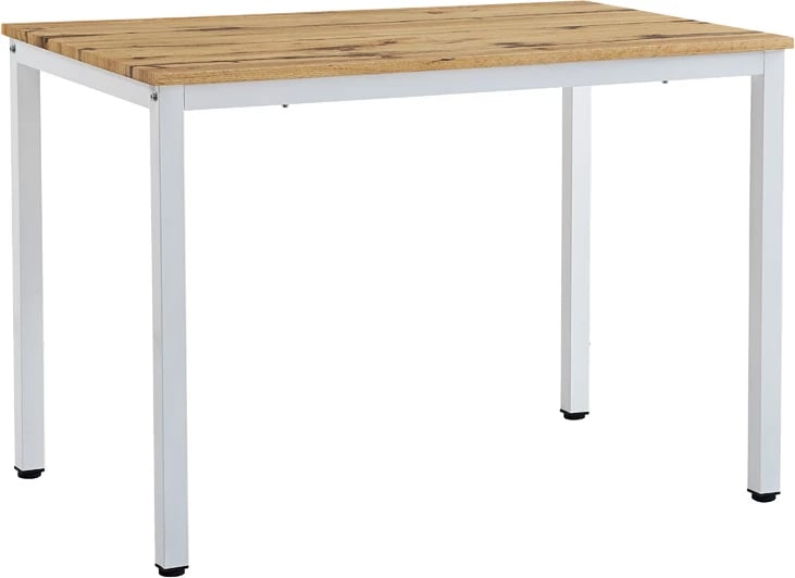 Tavolinë për ngrënie Witte MDF/Metal, ngjyrë sonoma, këmbë të bardha, 110x70x76cm