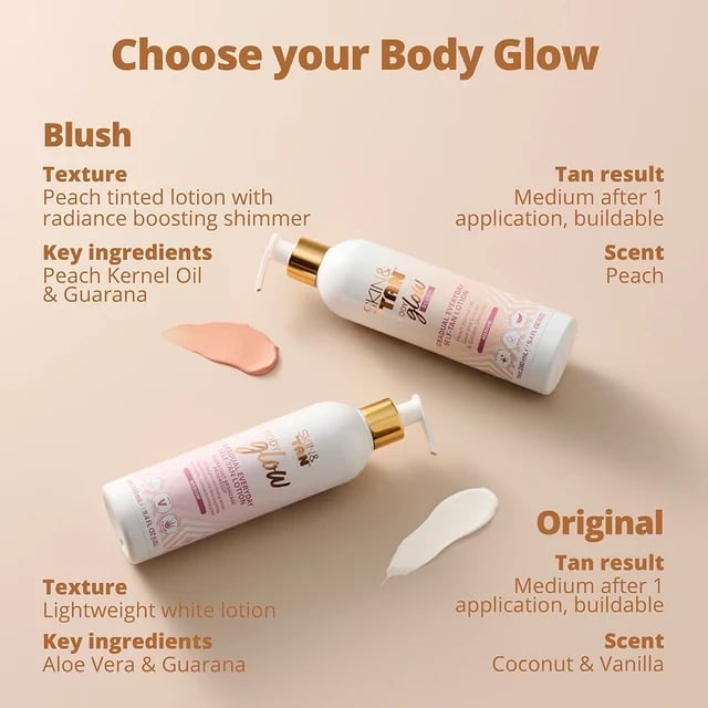 Losion për nxirje Skin&Tan Body Glow Gradual, 280 ml