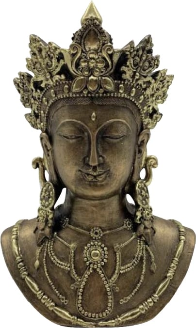 Figurë dekorative hyjneshe, polirezine, ngjyrë ari, 20x12x30cm