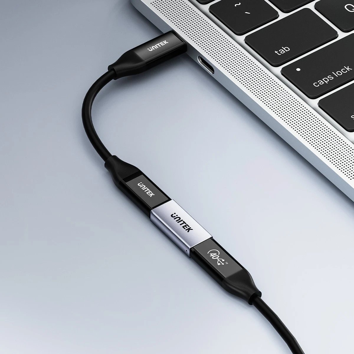 Lidhës Unitek USB-C(F) - USB-C(F) 8K 40Gbps 240W, ngjyrë argjendi