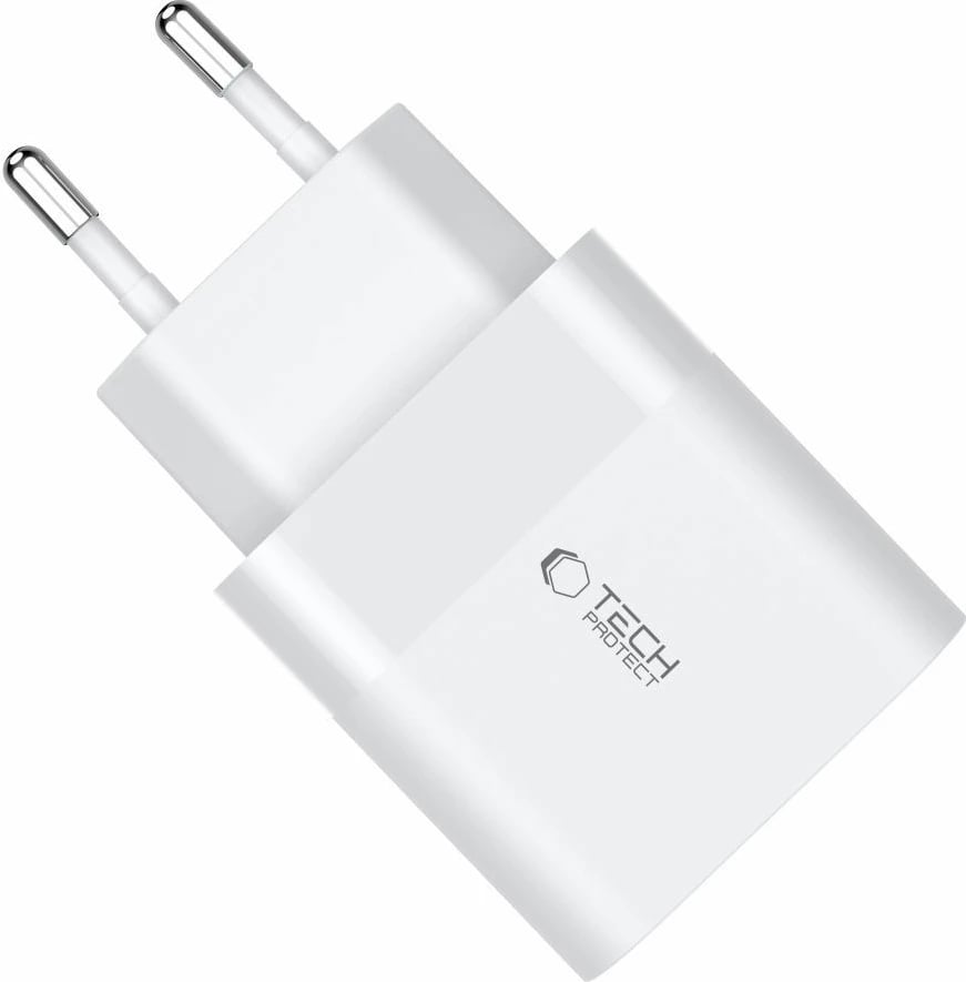 Karikues rrjeti Tech-Protect C30W, 30W, 2 porta USB-C PD & USB-A QC 3.0, i bardhë