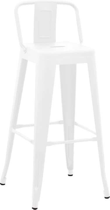 Karrige për bar me mbështetëse Utopia, metal i bardhë mat, 42x42x97cm