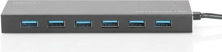 Hub USB 3.0 Digitus DA-70241-1, 7 porta, aktiv, alumini, zi