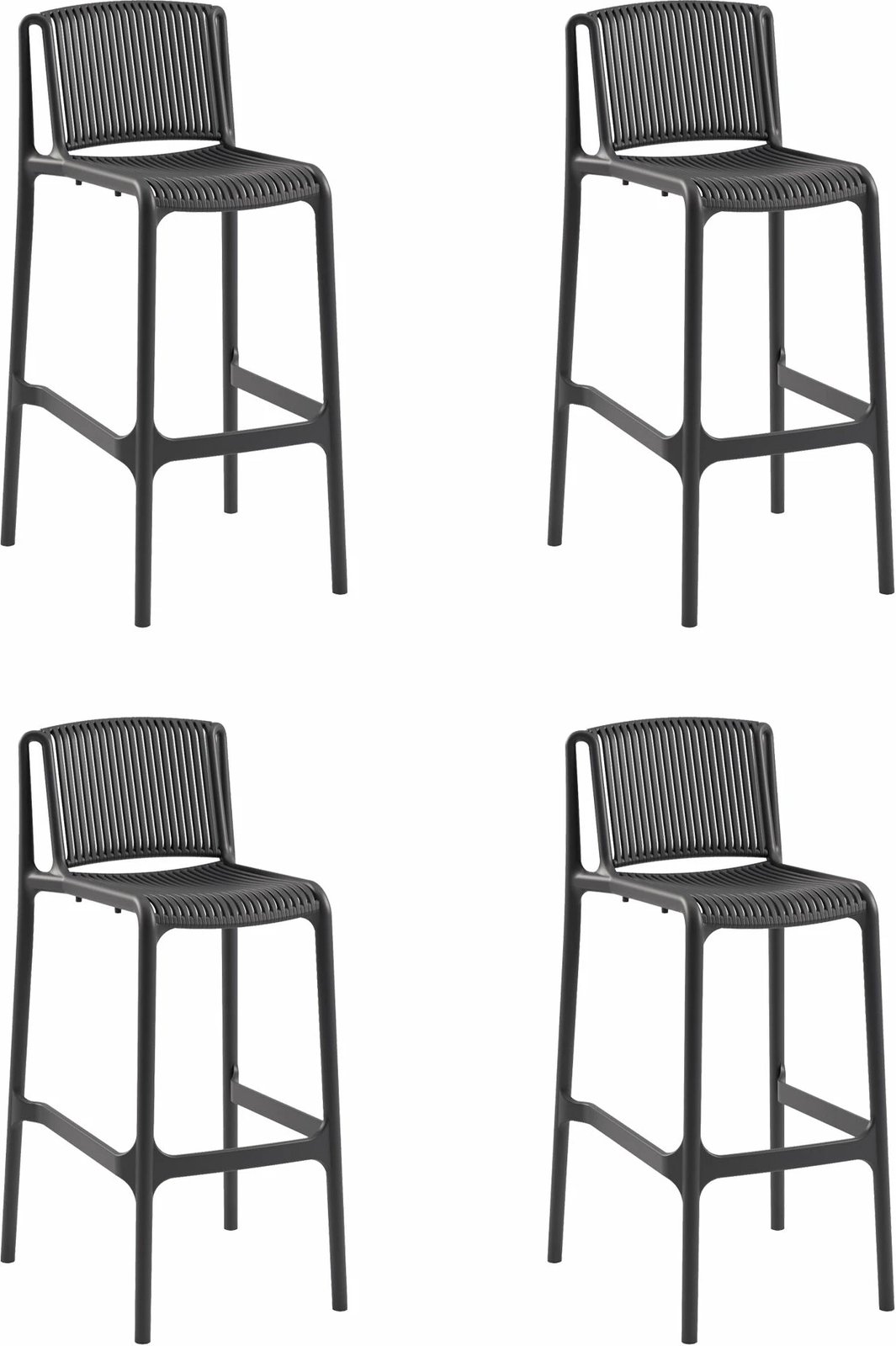 Set karrigesh për bar (4 copë), Skye Decor, Nes Bar, ngjyrë antracit