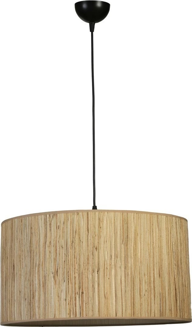 Llambë tavani Opviq, bambu, abajur i vetëm, ngjyrë lisi dhe e zezë, 45x70cm