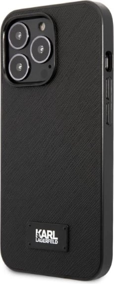Mbështjellës Karl Lagerfeld KLHCP13LSFMP2K për iPhone 13/13 Pro, 6.1", Saffiano Plaque, i zi