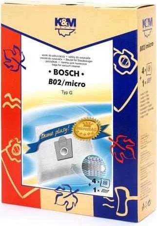 Qese për thithëse Bosch, K&M, 4 copë + filter