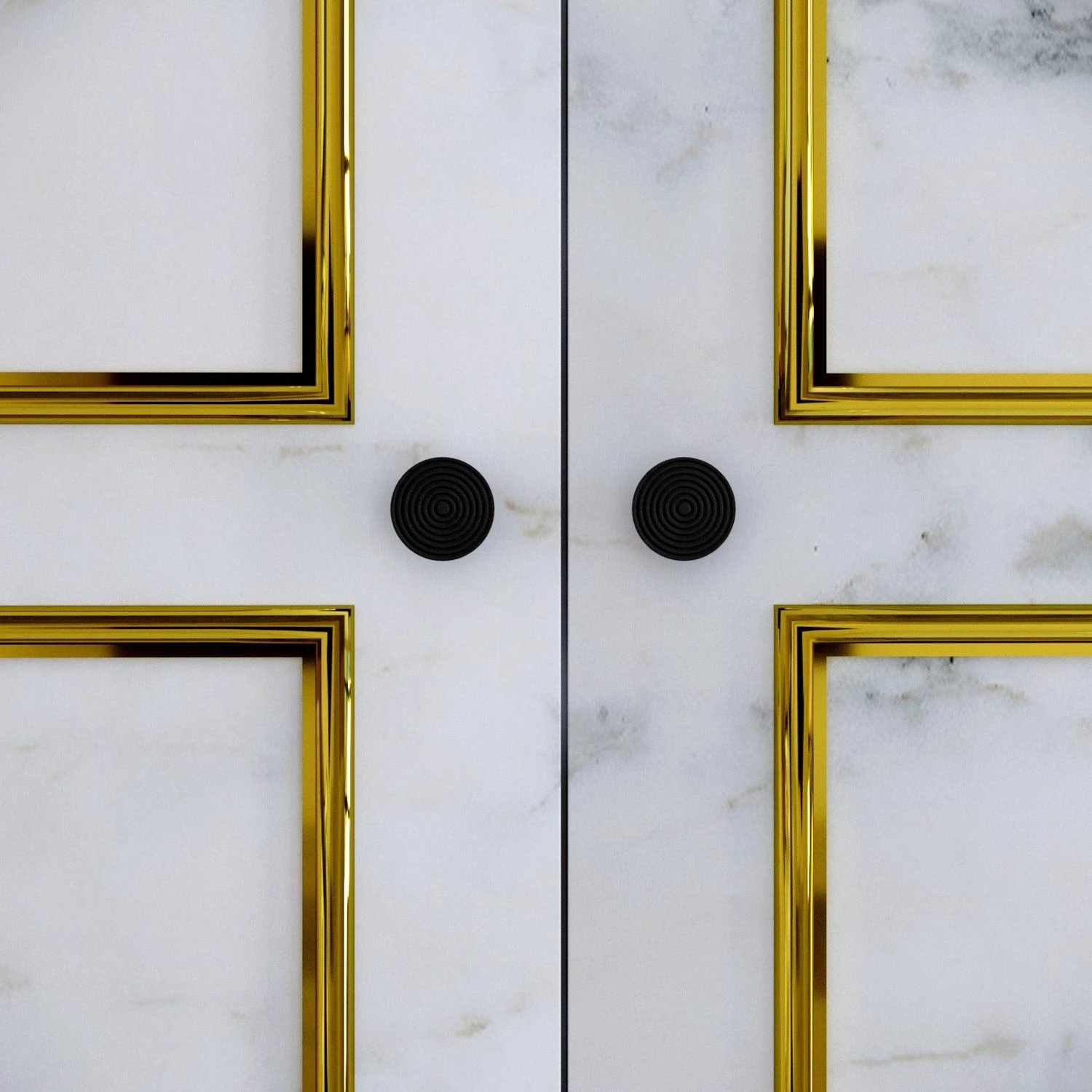 Dollap Hanah Home Martin 3, i bardhë, i zi, detaje të arta