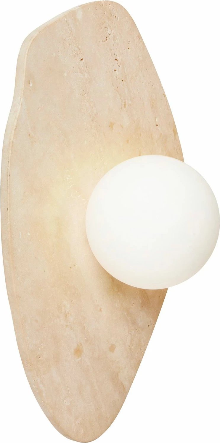 Llambë muri Opviq, Busy, travertinë, kapak qelqi, bezhë dhe e bardhë